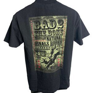 Wrangler National Finals Rodeo 2010 T Shirt M Black Crewneck Double Sided PRCA